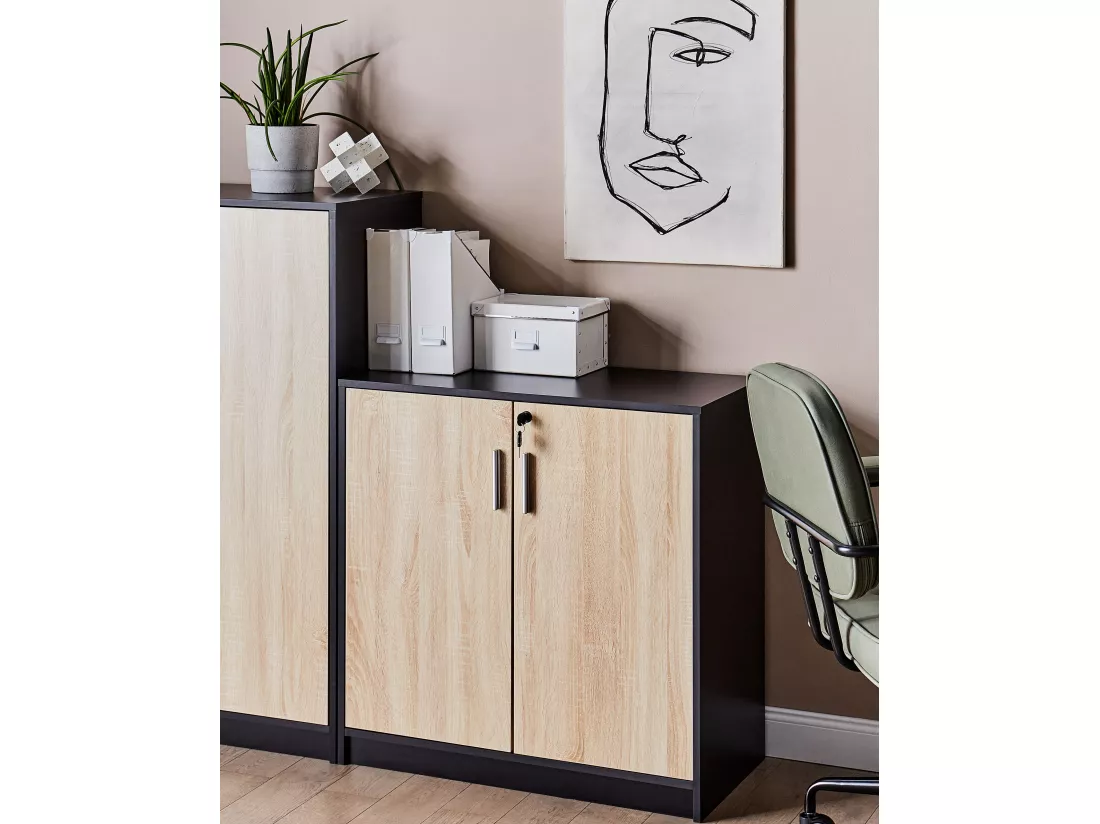 Meuble de rangement ZEHNA Marron/noir