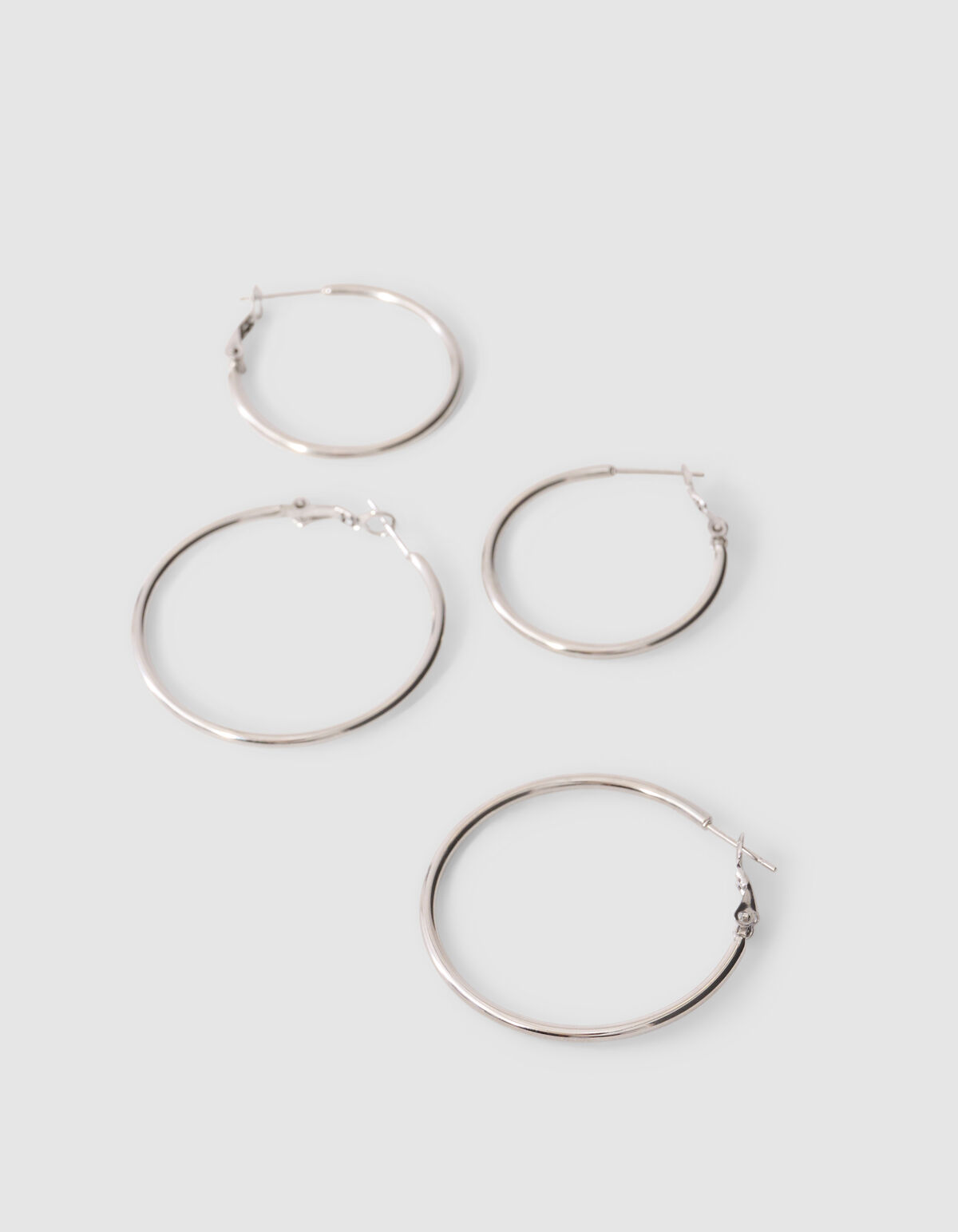 Basic Hoop Oorbellen Set Zilver