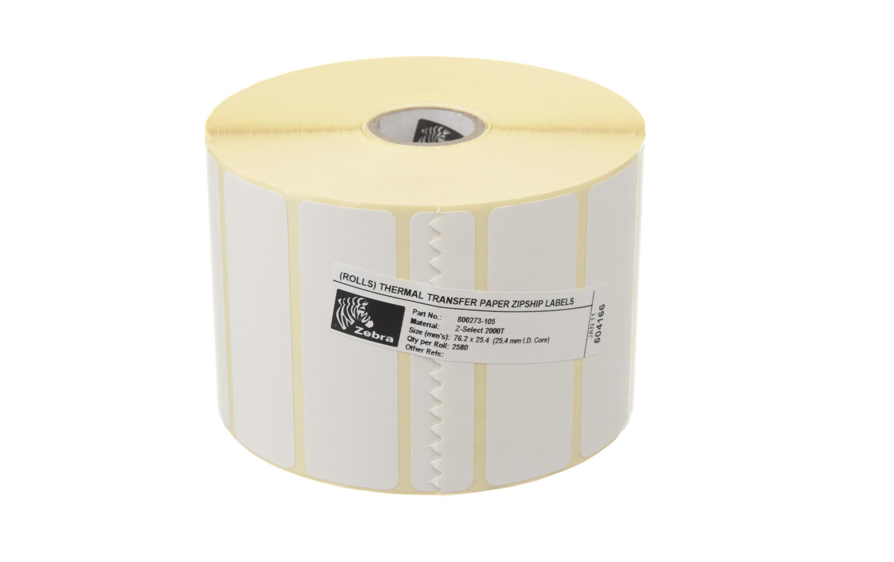 Etikettenrolle Thermo Transfer 76 x 25 mmEtiketten für Thermotransferdrucker