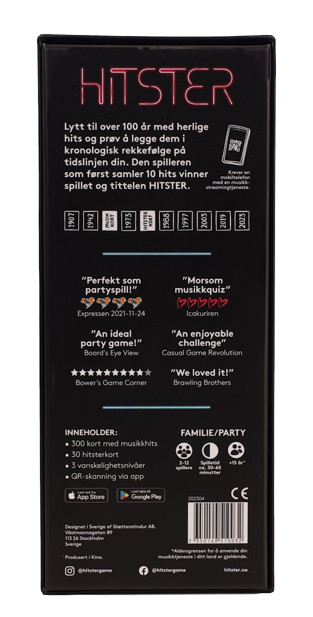 Hitster Partyspill (Norsk Utgave)