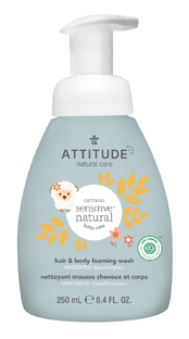 Attitude Oatmeal Sensitive Natural Baby Care Hair & Body Natural Foaming Wash 250ML