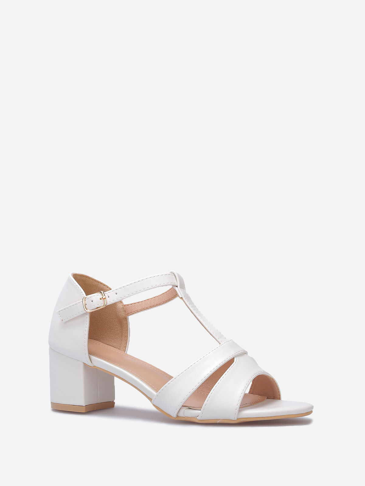 Sandales à doubles brides grandes tailles- Blanc