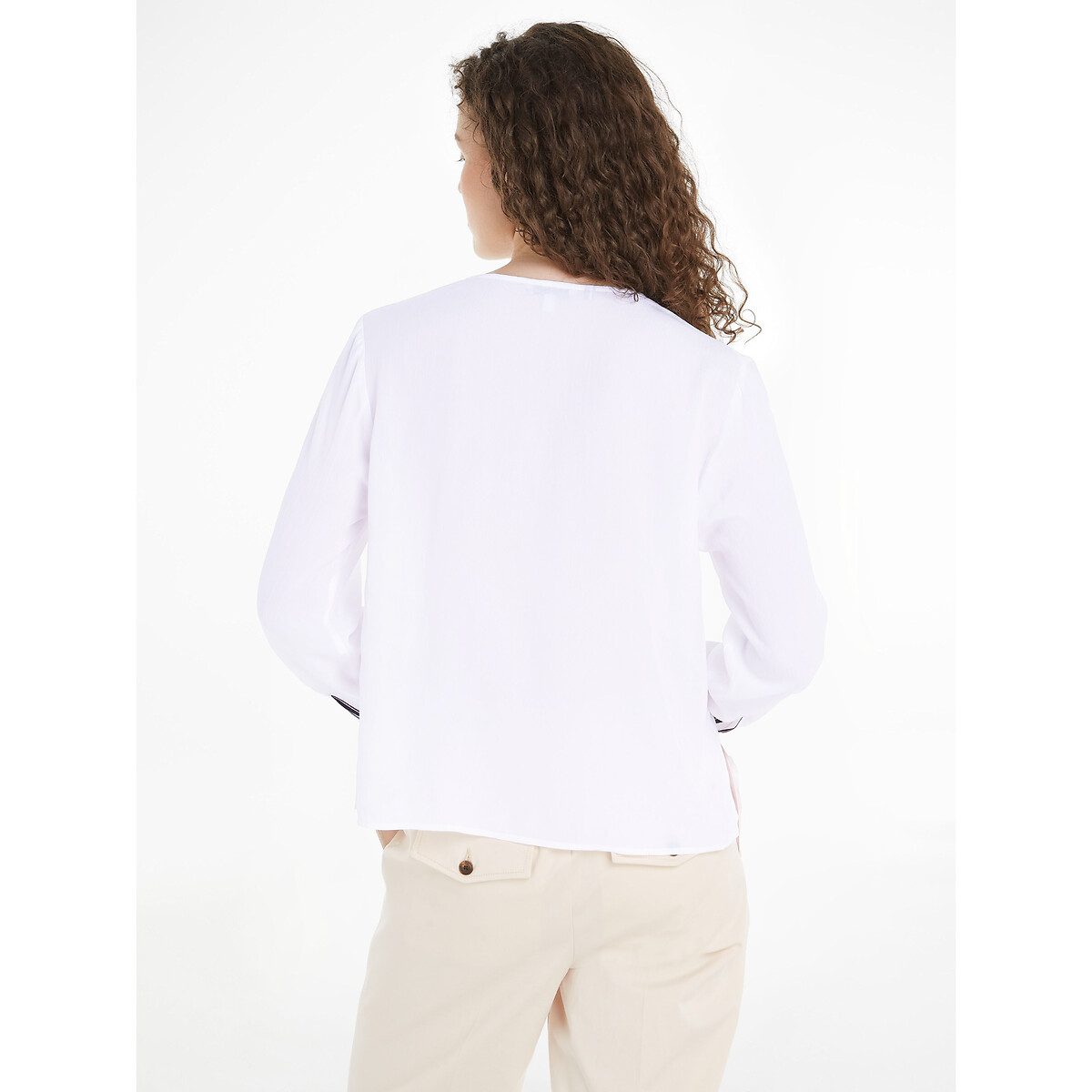 TOMMY HILFIGER<br>Blusa de manga comprida com decote em V
