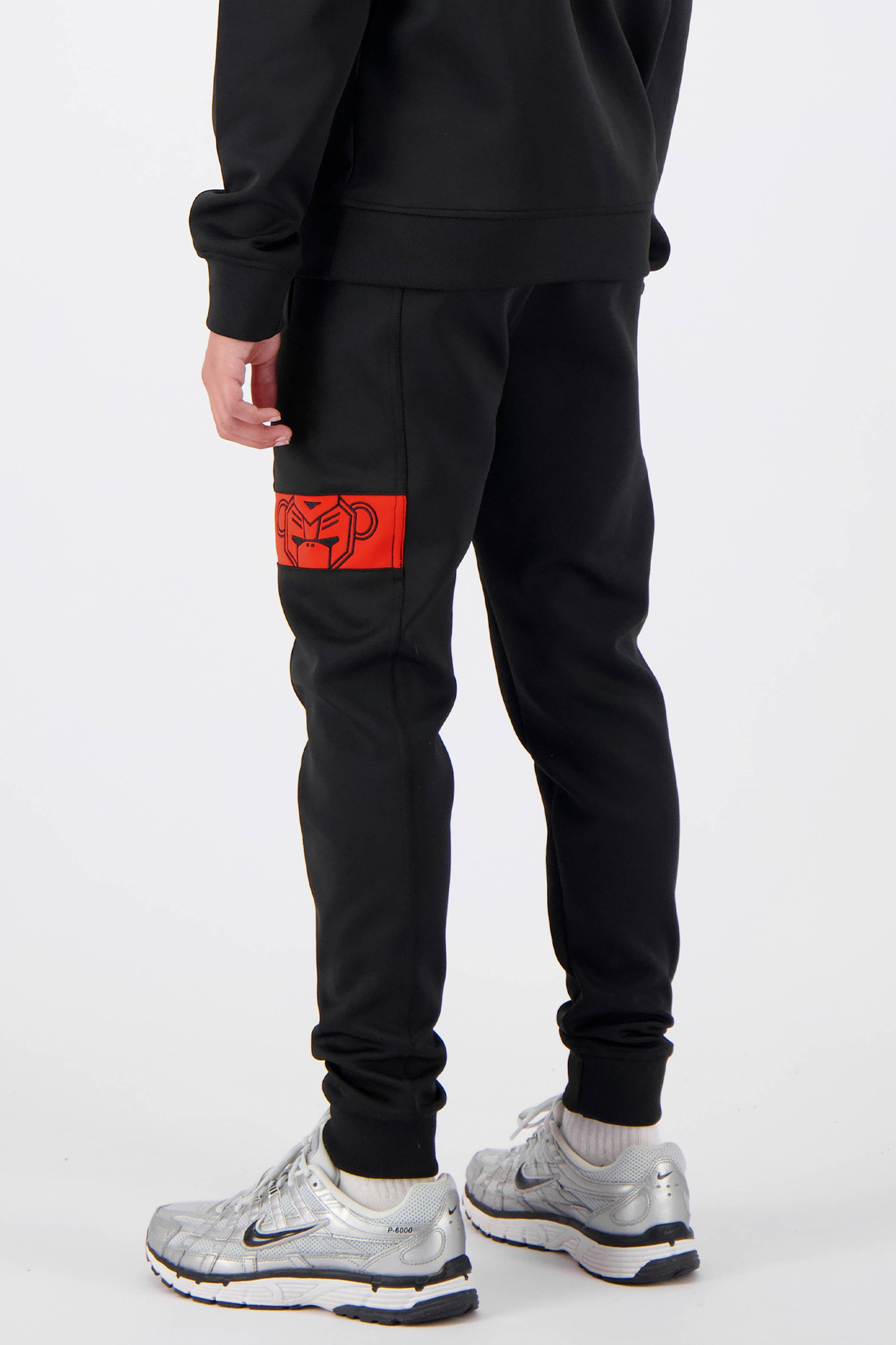 BLACK BANANAS regular fit joggingbroek JR. COMMANDER zwart/rood