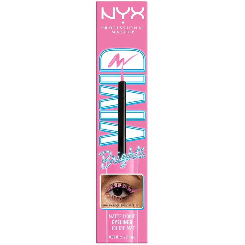 NYX Prof. Makeup Up Vivid Brights Liquid Eyeliner 2 ml - 08 Don't Pink Twice