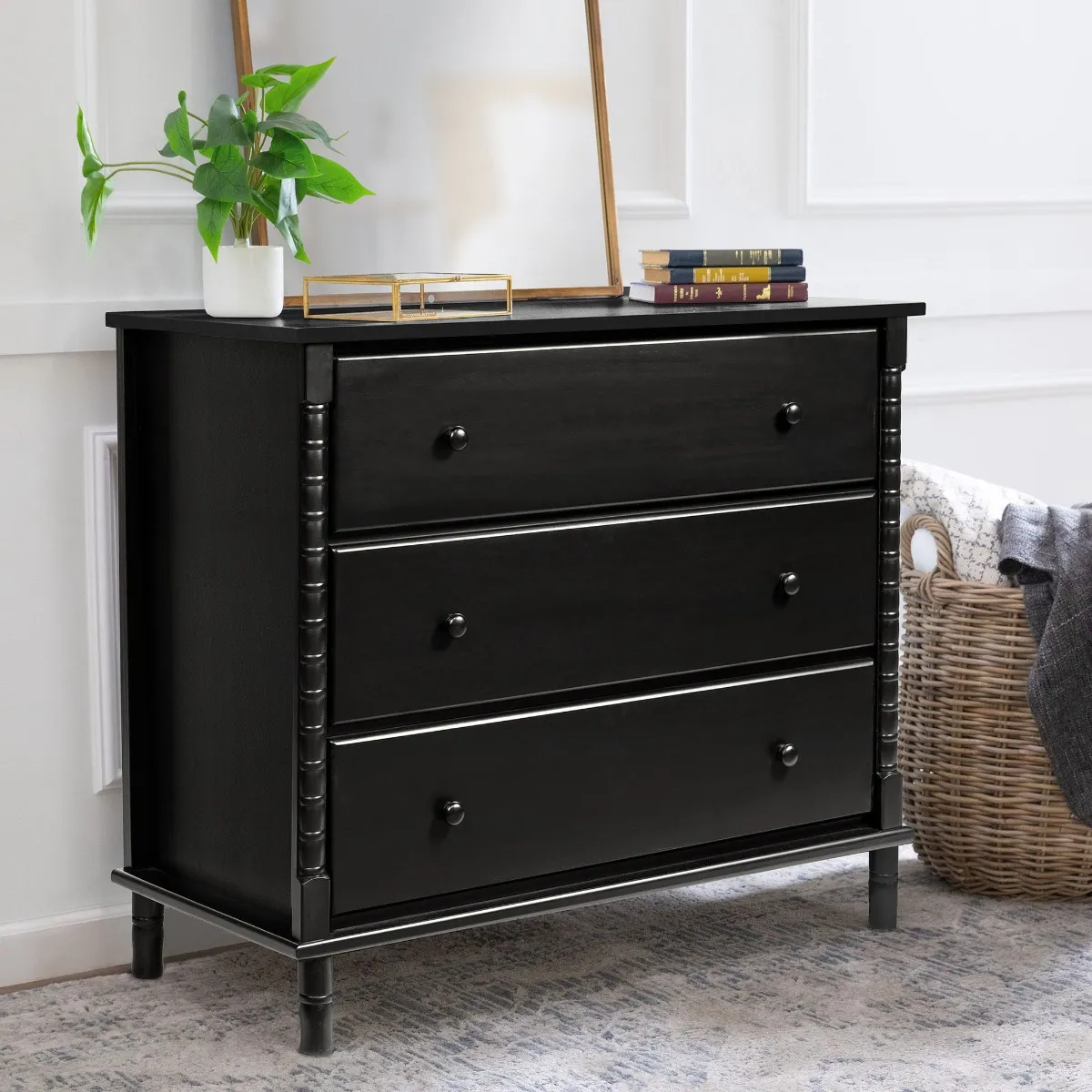DaVinci Bureau 3 Tiroirs Jenny Lind Spindle - Ébène