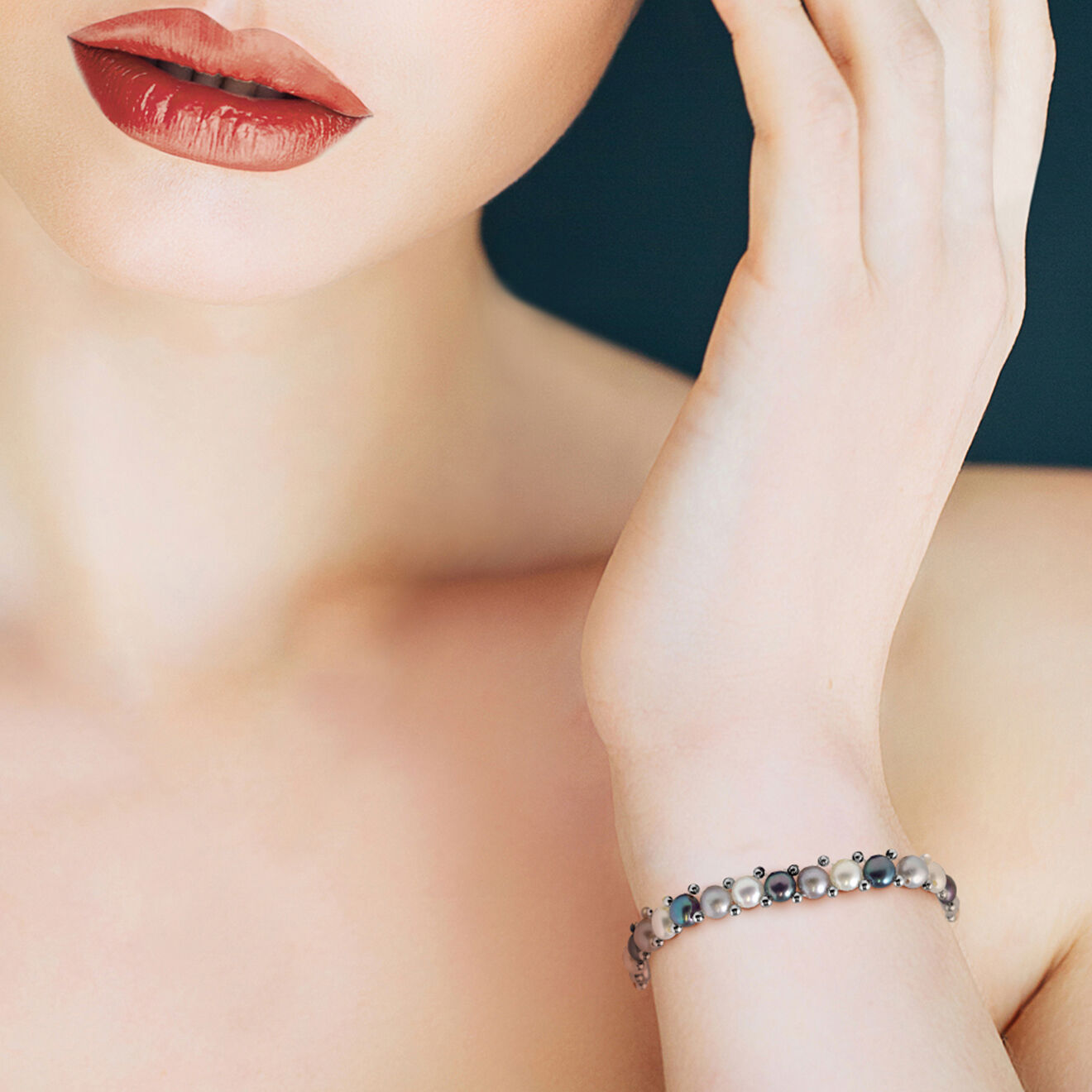 Mitzuko Bracelet Acier Perles d'Eau Douce multicolores