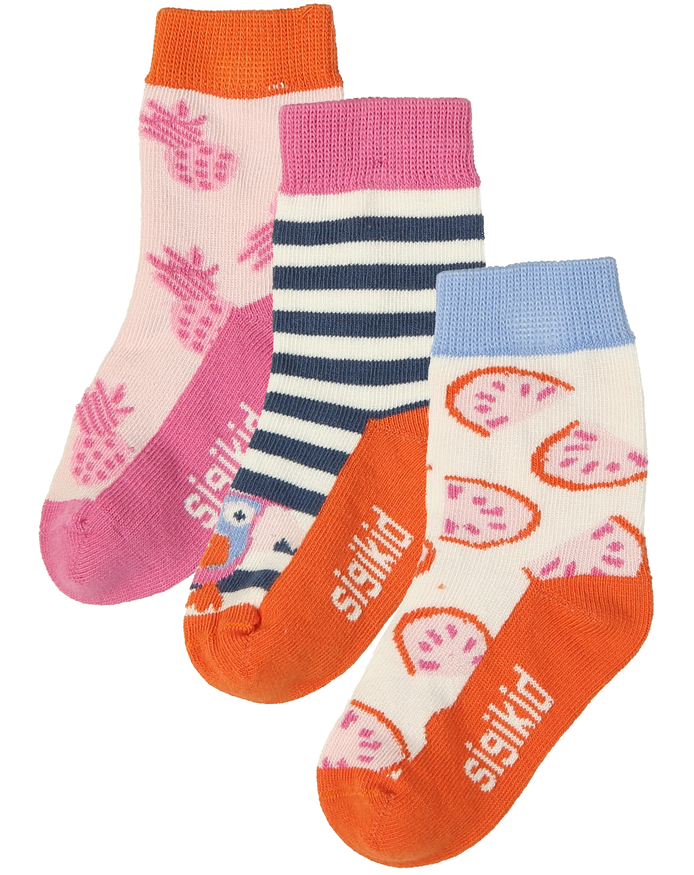 Strümpfe ANANAS 3er Pack in rosa/blau