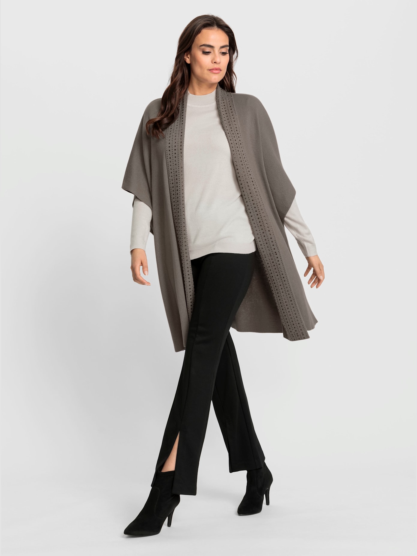 Veste longue en tricot 18% laine