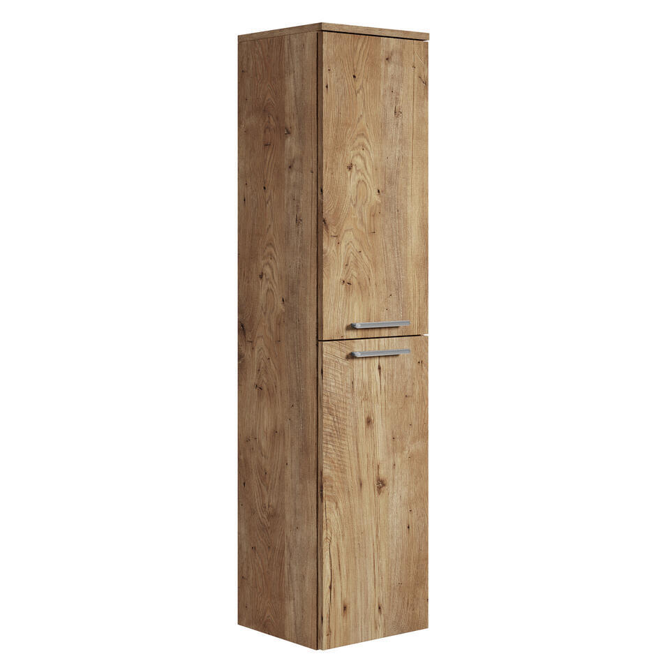 Badplaats Badkamerkast Saturnus 35 x 35 x 130 cm - Kastanje Eiken - Hangende