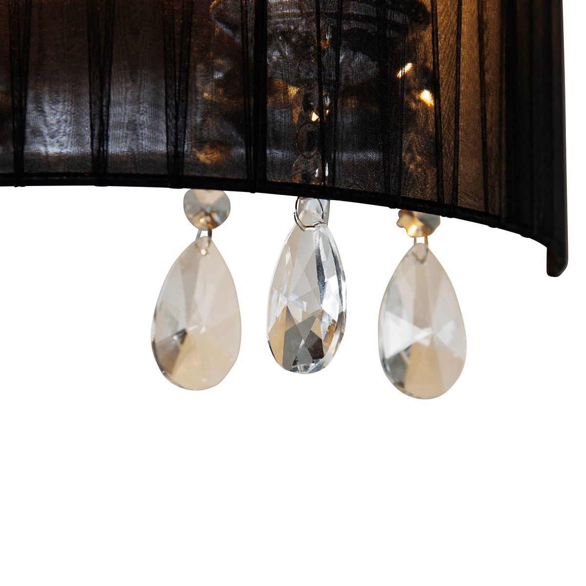 Klassieke wandlamp chroom met zwarte kap - Ann-Kathrin 2