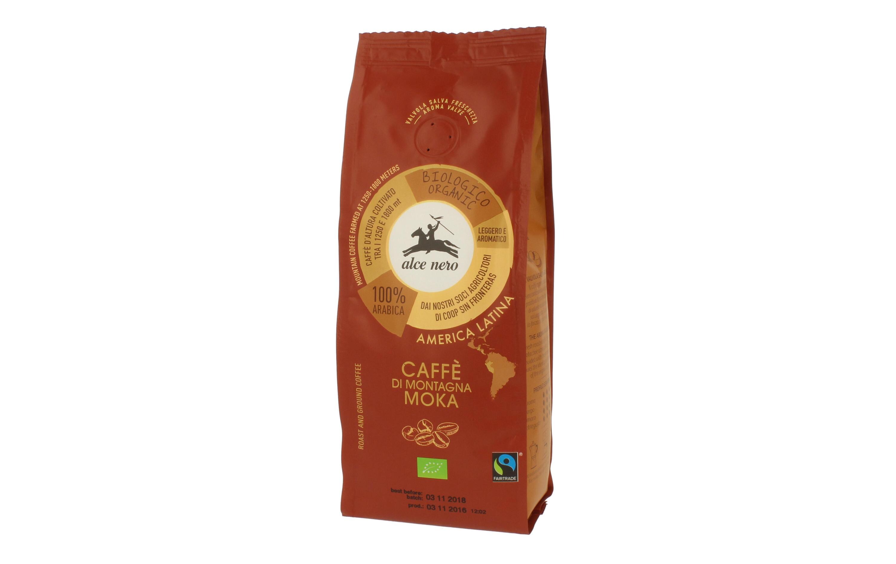 Kaffee gemahlen Bio Mokka Arabica Hochland 250 gGemahlene Bio Arabica-Mischung für Mokka