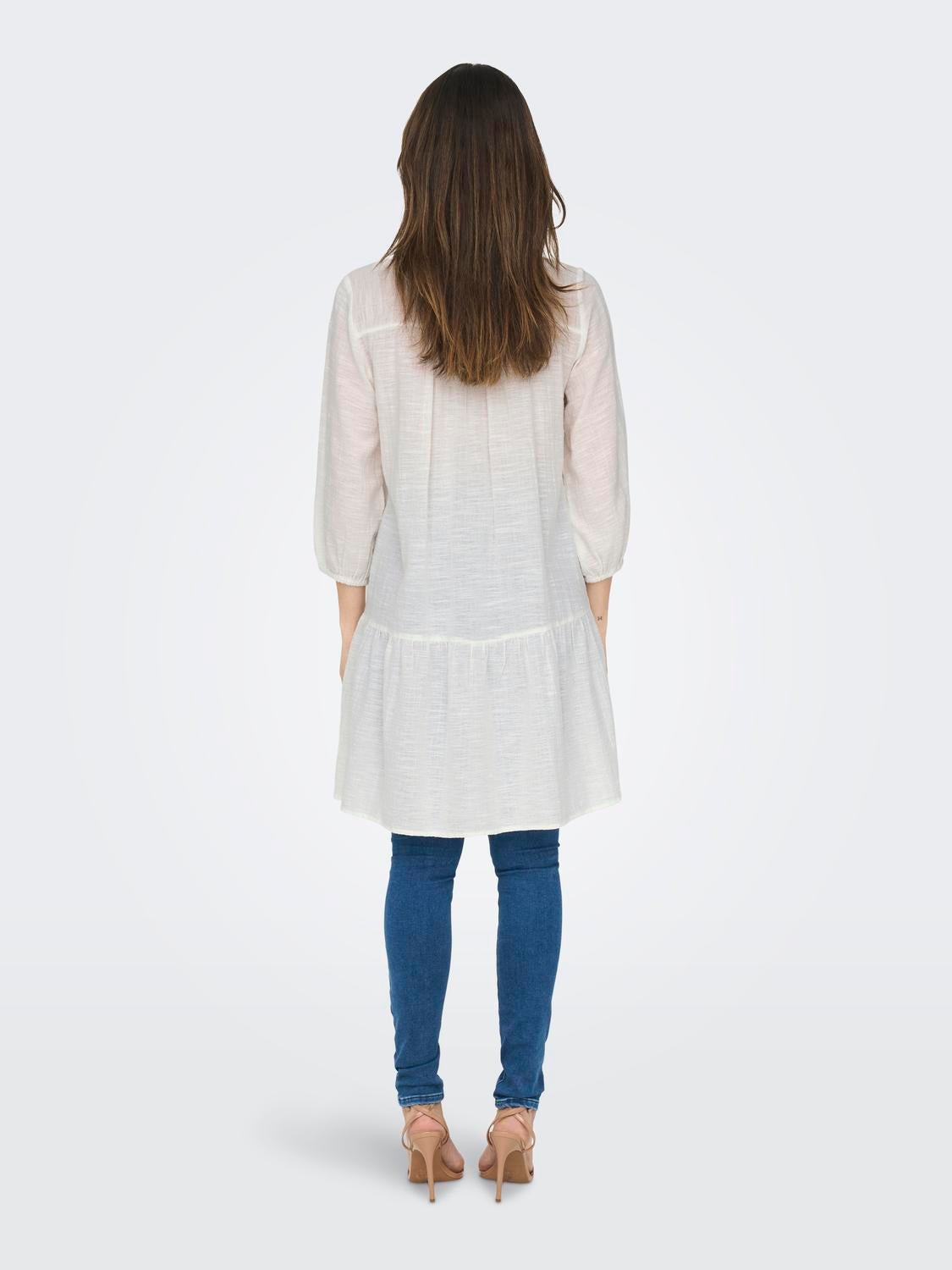 ONLVINNIE Kurzes Kleid Cloud Dancer