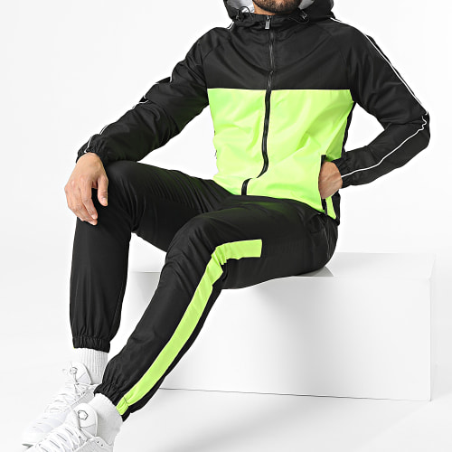 Ensemble De Survêtement TX-746 Noir Jaune Fluo