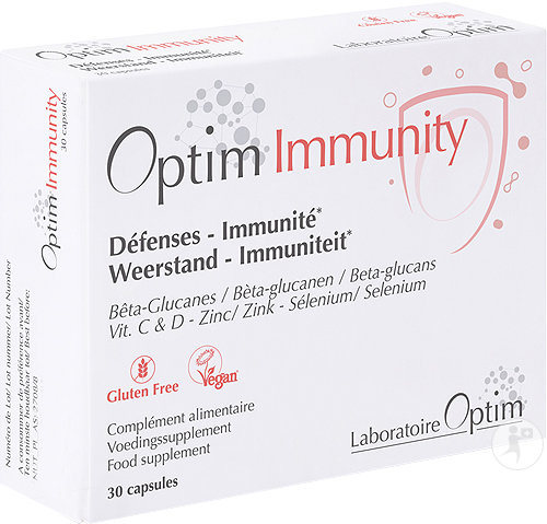 Optim Immunity Défenses Naturelles Vitamines C & D Zinc Sélénium Beta-Glucanes 30 Capsules
