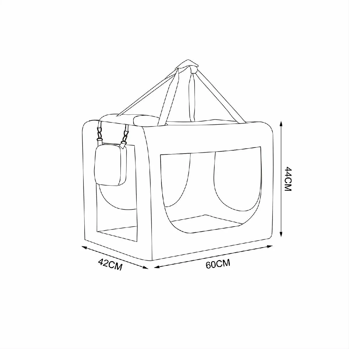 Dibea Chien Pliable Transport - Rouge