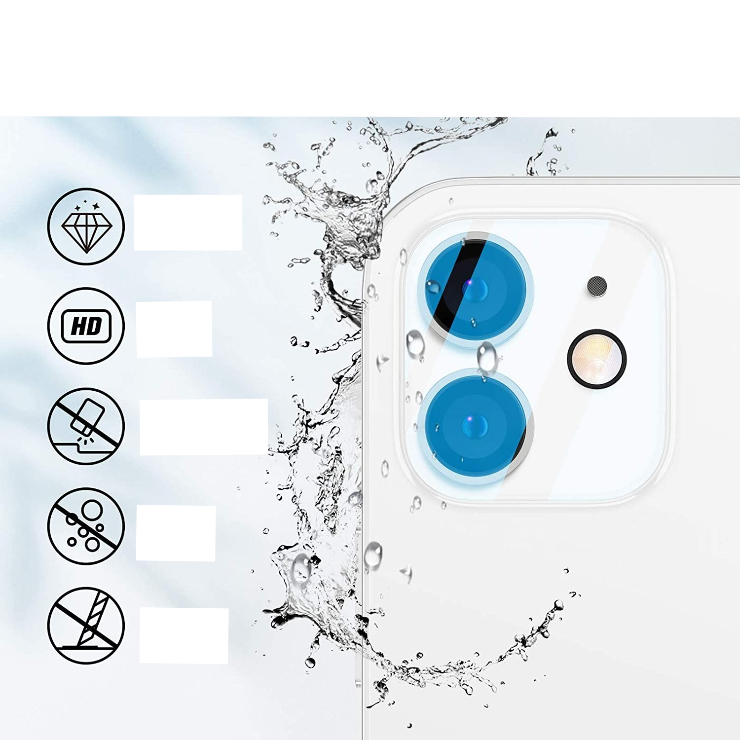 (2er Set) iPhone 13 / iPhone 13 Mini Kamera Objektiv Protector Panzer Glas Case Friendly - Transparent