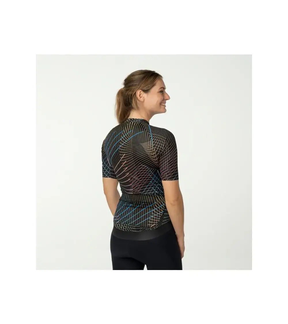 AGU Nocturnal Lines Performance Fietsshirt Korte Mouwen Zwart/Multi Dames