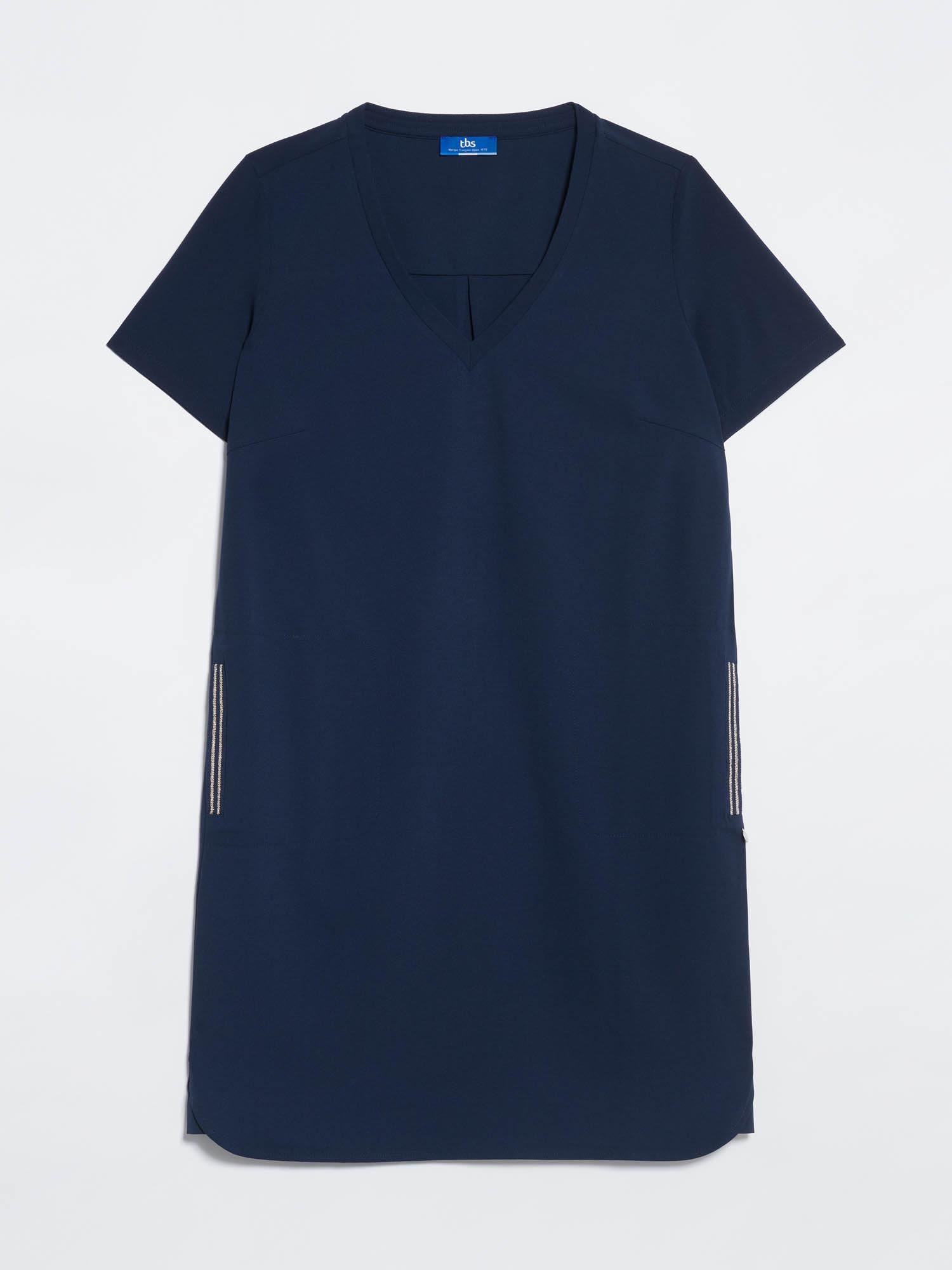 Robe Femme Stretch Avec Poches Marine