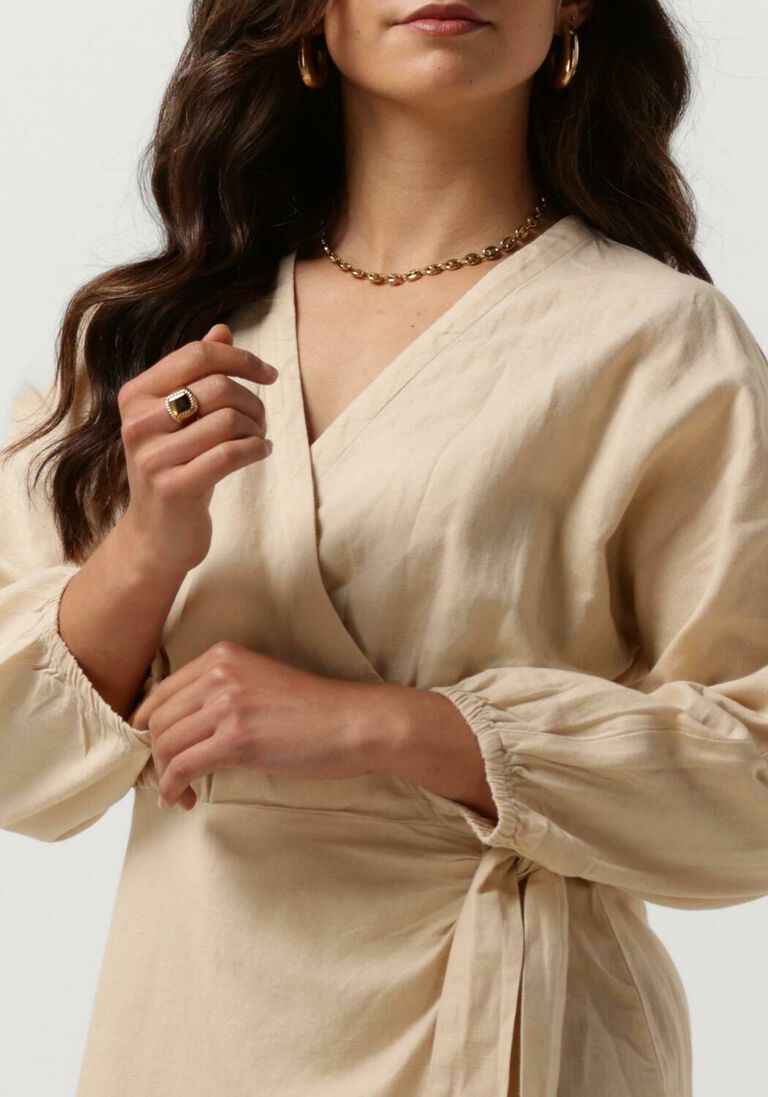 MSCH COPENHAGEN beige msch copenhagen mini jurk mschmirilla 3/4 wrap dress