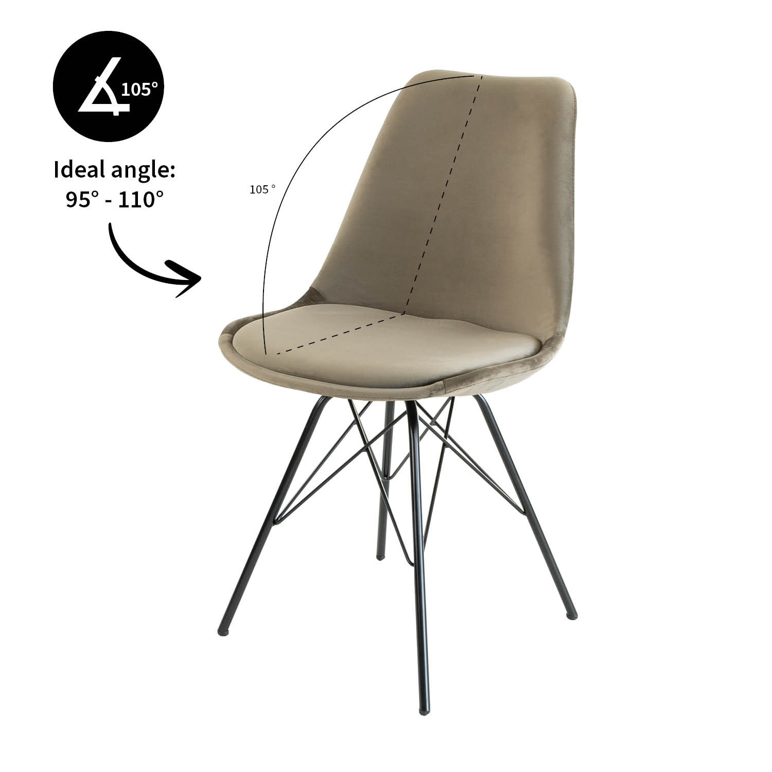 Kick Kuipstoel - Velvet taupe BL