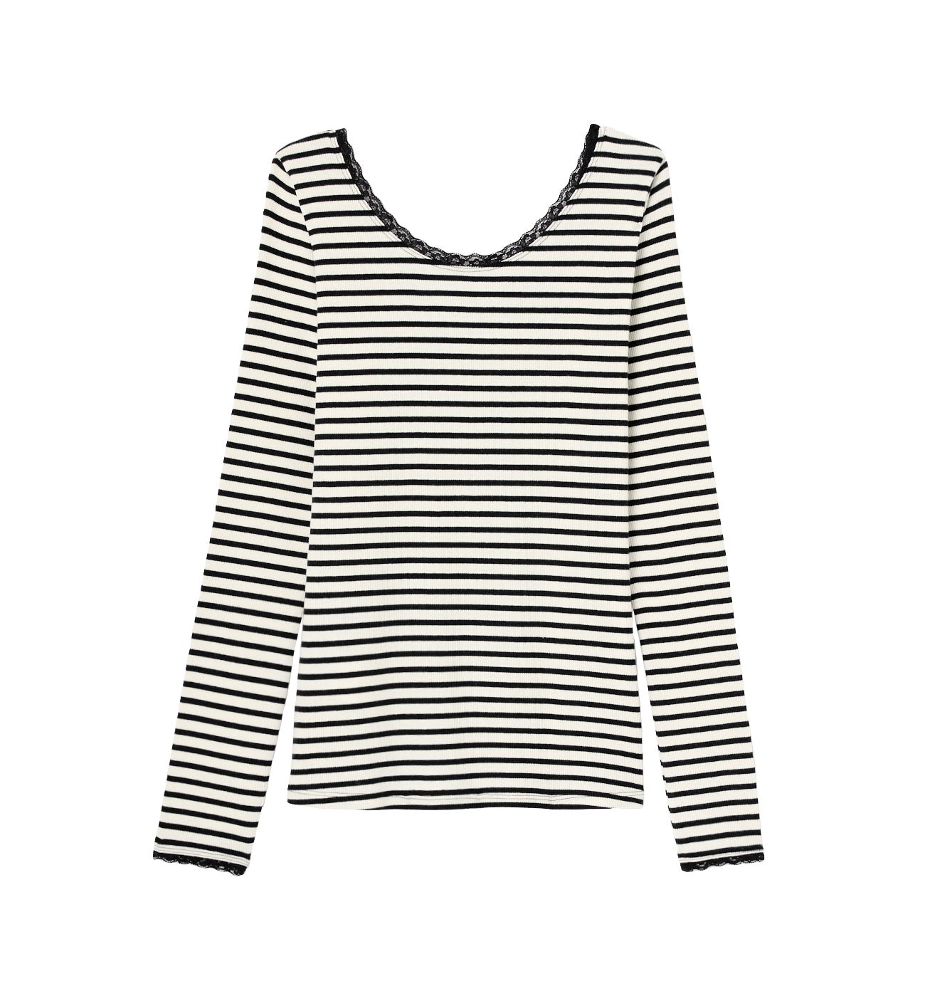 T-shirt ctelé marinière - Rayé marine