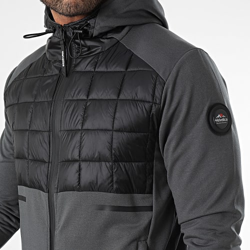 Sweat Capuche Zippé Dradler Noir Gris Anthracite