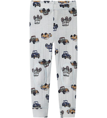Name It Leggings - Wolle - Noos - NmmWang - Grau Dawn m. Autos