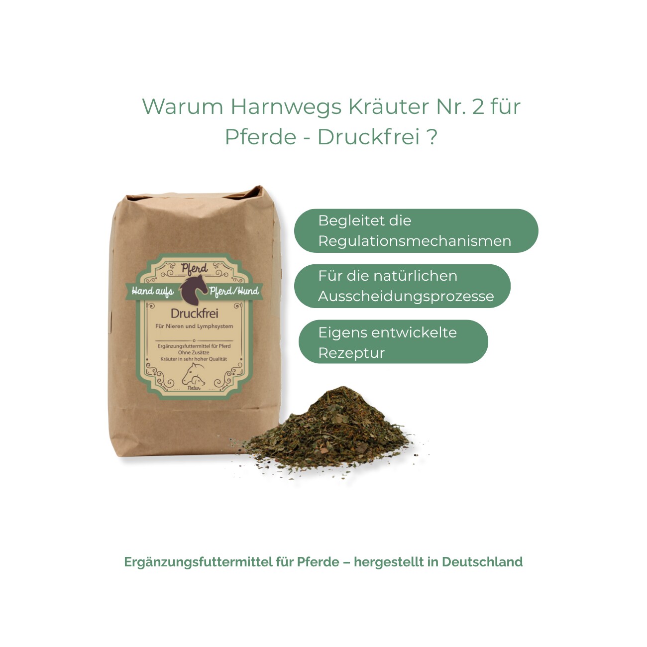 Hand aufs Pferd/Hund Nieren Kräuter für Pferde – Druckfrei 1kg