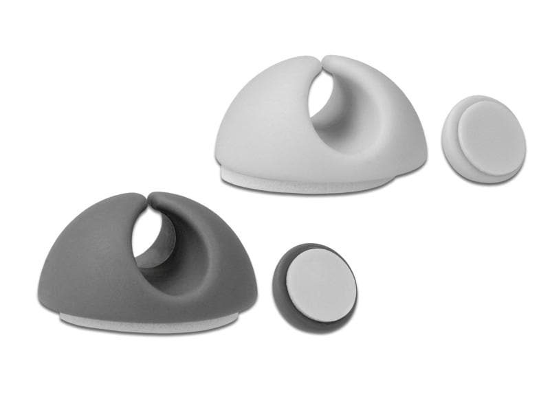 Delock Kabelhalter 6.5 mm 2x3 Stück, grau&weiss Delock Kabelhalter Set 6 Stück