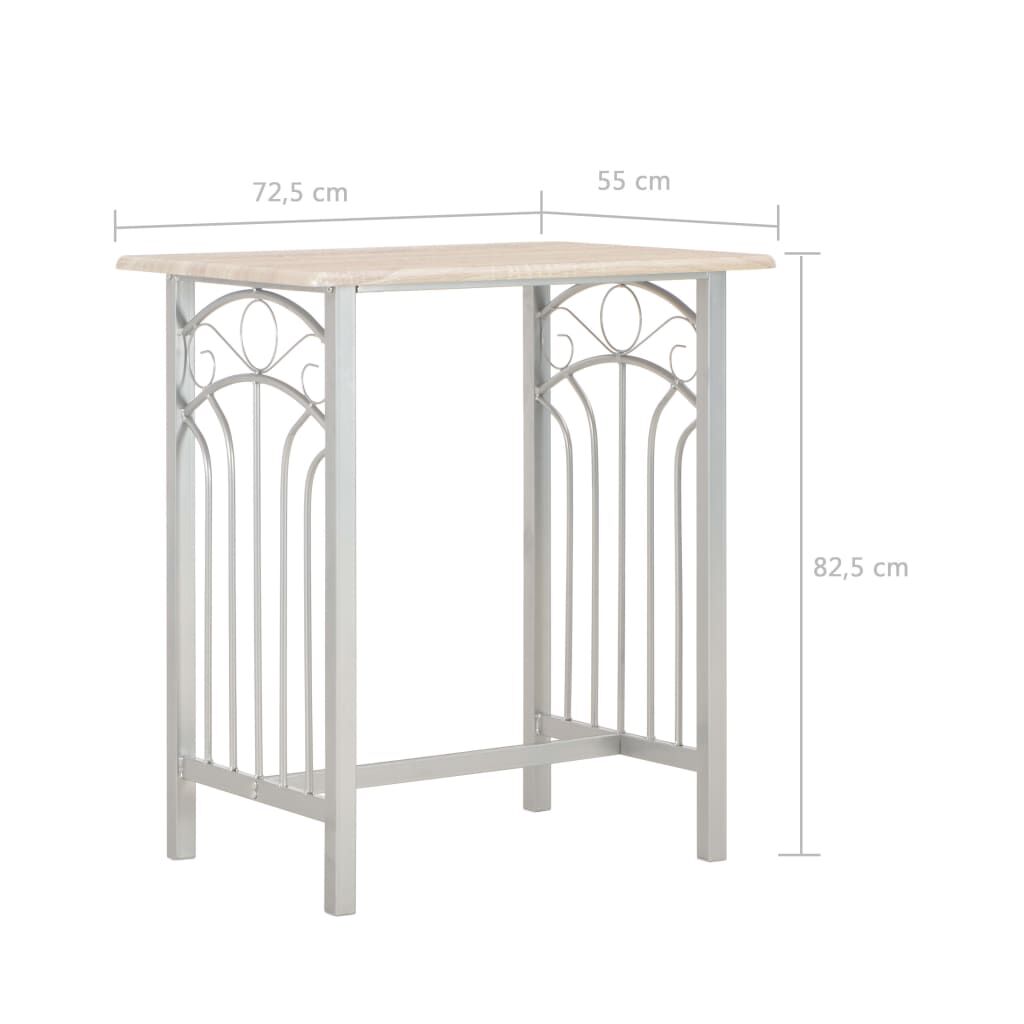 vidaXL 3-delige barset, hout en staal