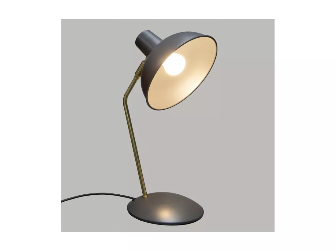 Lampe de bureau en métal Gris H 38 cm
