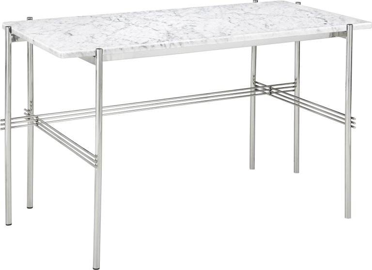 Gubi TS bureau 120x60 polished steel black marquina marble