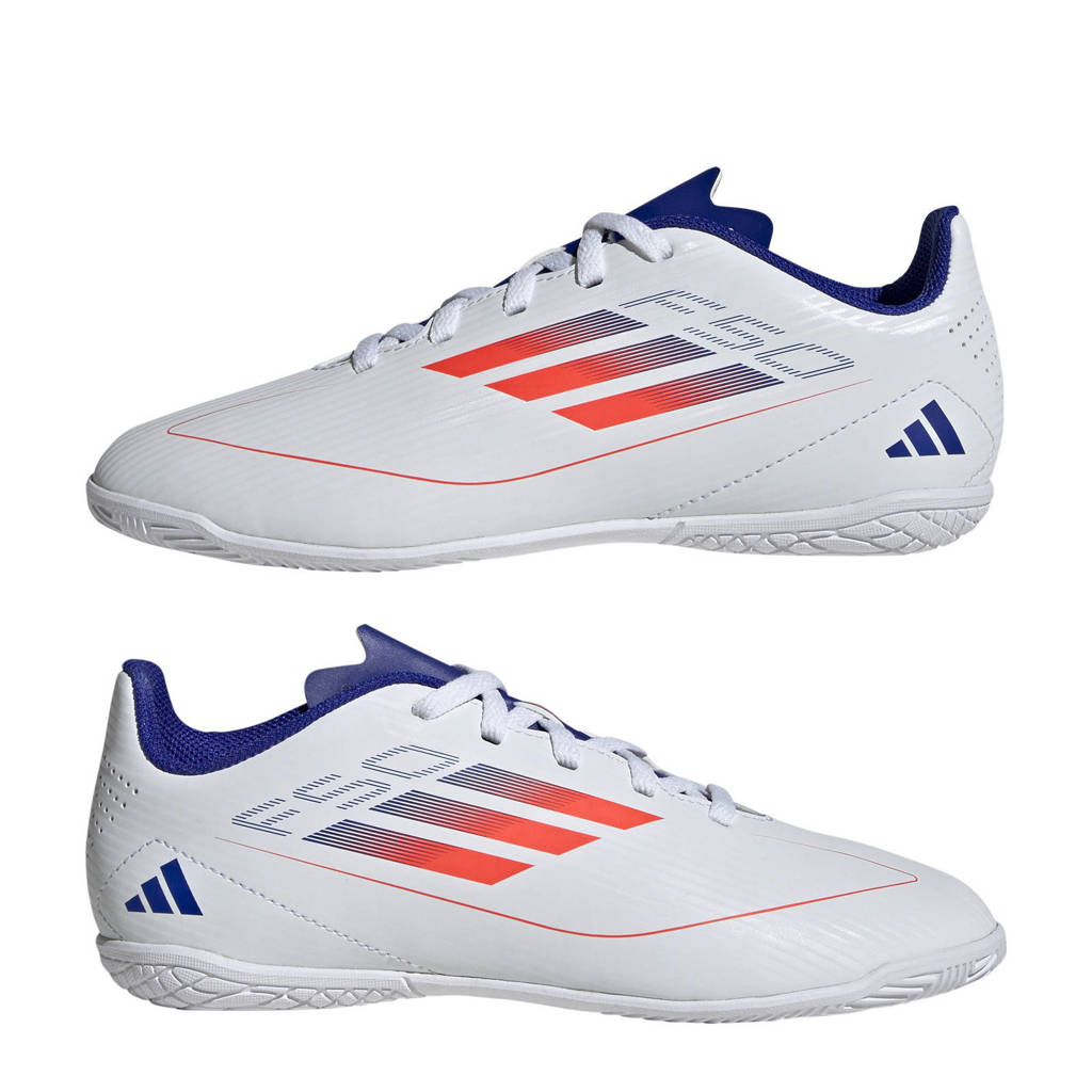 adidas F50 Club INjunior zaalvoetbalschoenen wit/rood/blauw