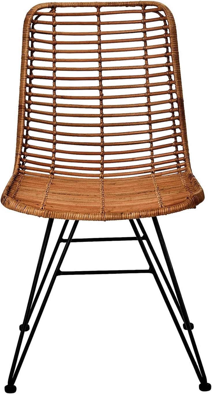 BUTLERS 2er Set Stuhl Hacienda Rattan-Stuhl L 48 x B 60 x H 90 cm Rattan, Eisen -Hacienda- Sitzmöbel für Esszimmer Küche | Rattansessel für Wohnbereich Schlafzimmer