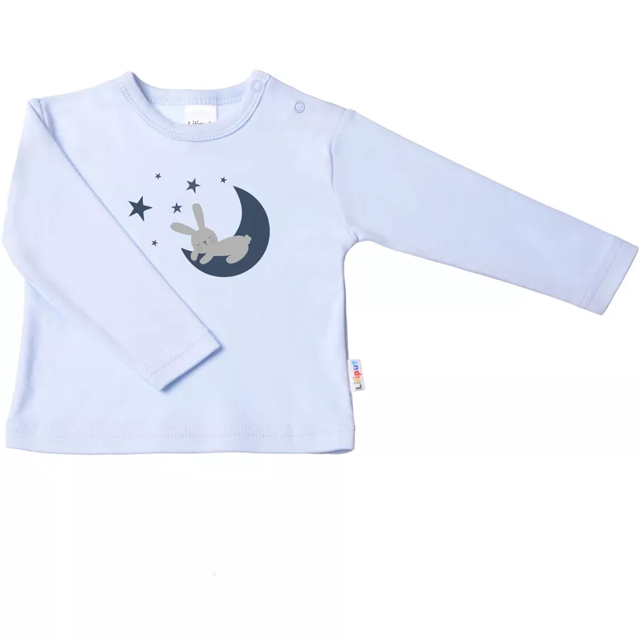 Liliput Langarmshirt Mond mit Hase hellblau