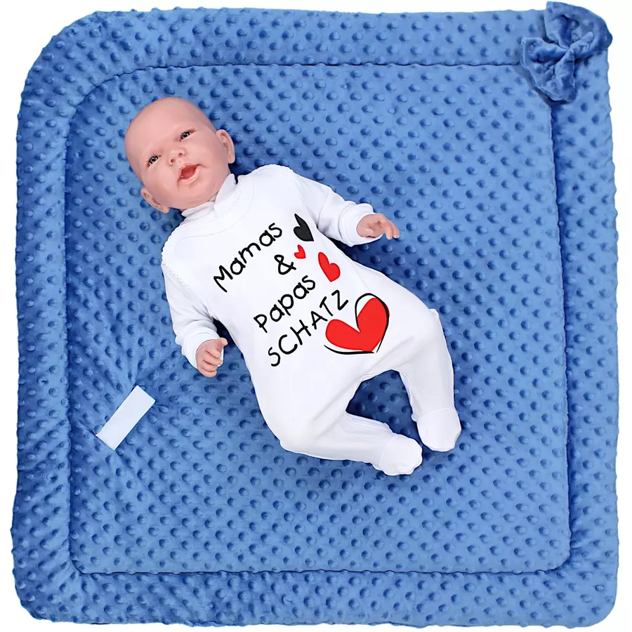 TupTam Baby Winter Einschlagdecke Warm Wattiert Minky denim