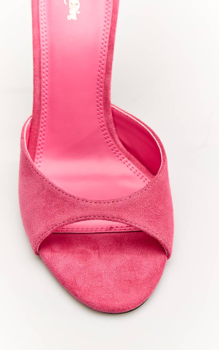 Rose Vif Mules À Talons Hauts En Synthétique