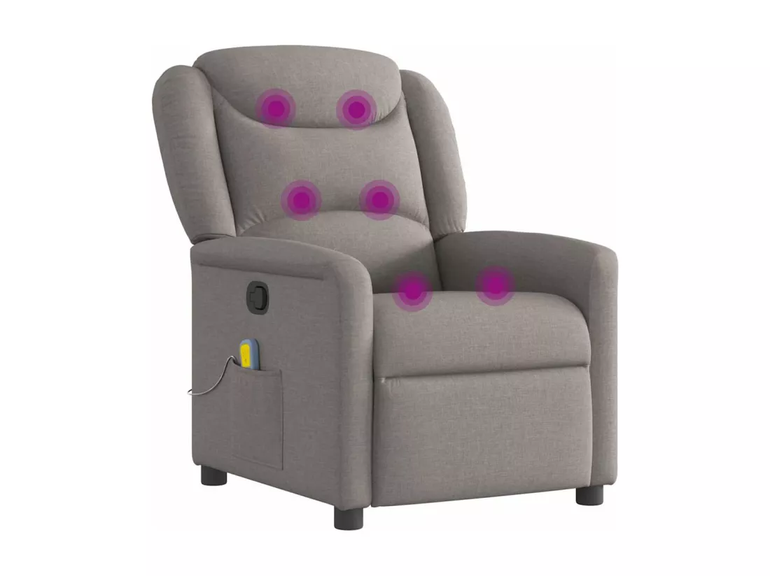 Fauteuil de massage inclinable Taupe Tissu