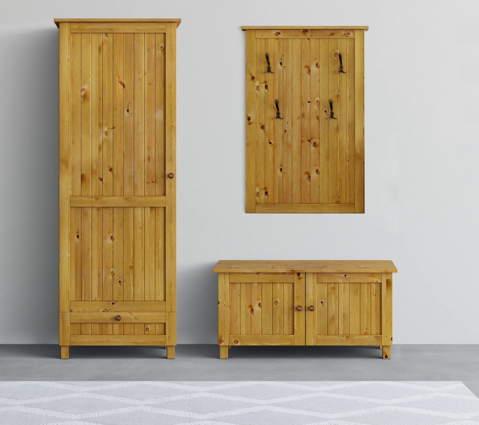 Home affaire Garderobenschrank »Juventus« 1 Stk. tlg. aus massiver Kiefer, Breite  67cm, mit Kleiderstange