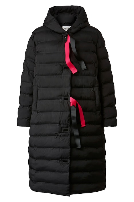 Steppmantel, Straight Fit, Color-Bänder, Kapuze, Druckknöpfe, Langarm
