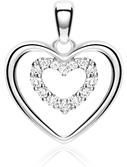 14 karaat witgouden hart hanger met Diamanten