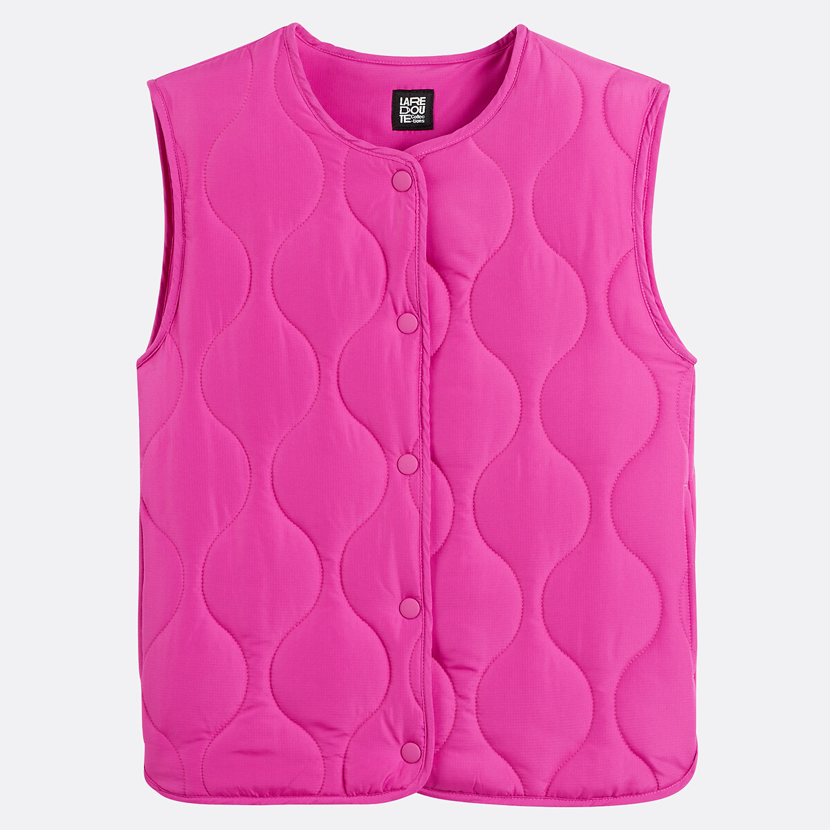 COLEÇÕES LA REDOUTE<br>Colete com fecho de botão de pressão