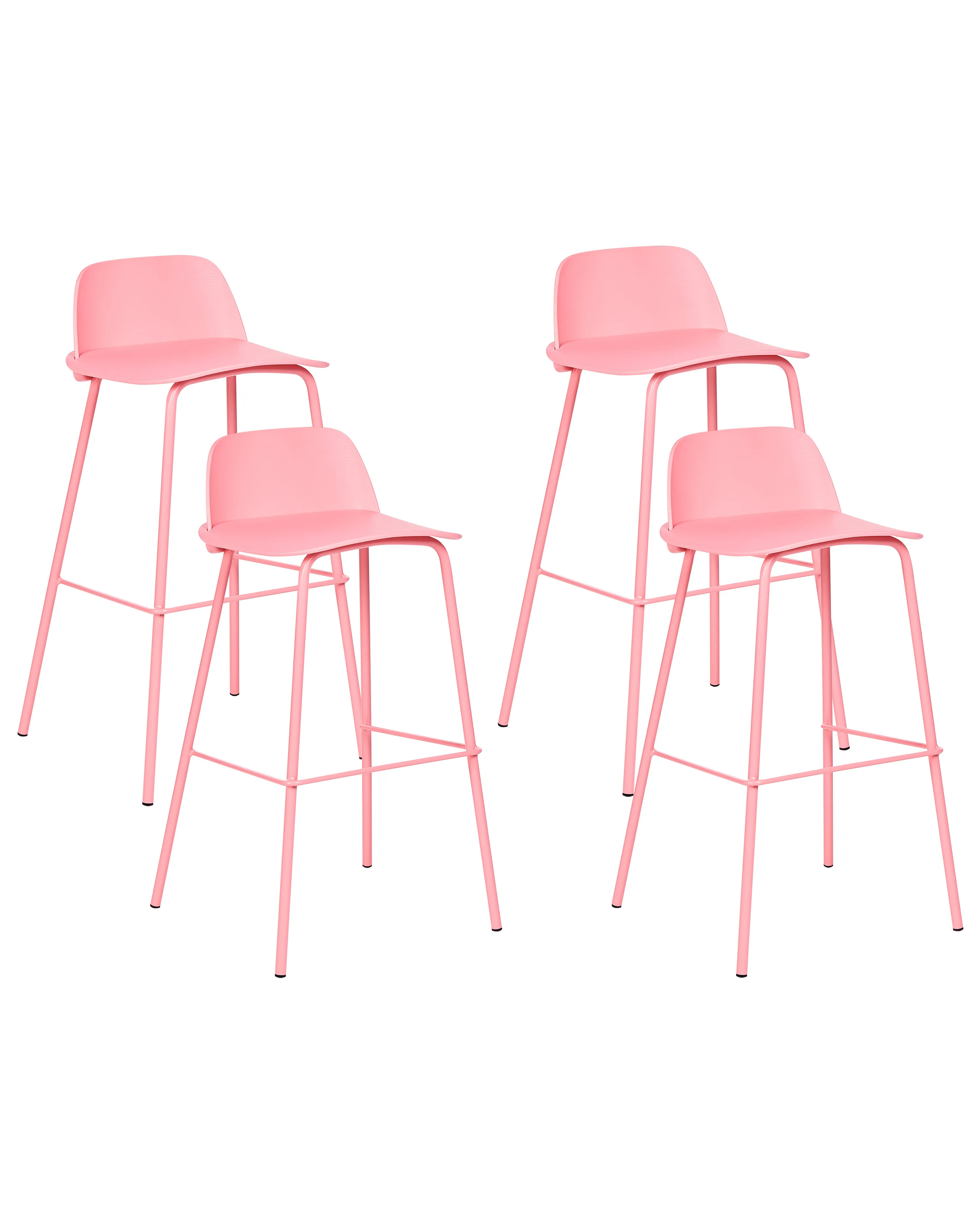 Set van 4 barstoelen MORA Pastelroze