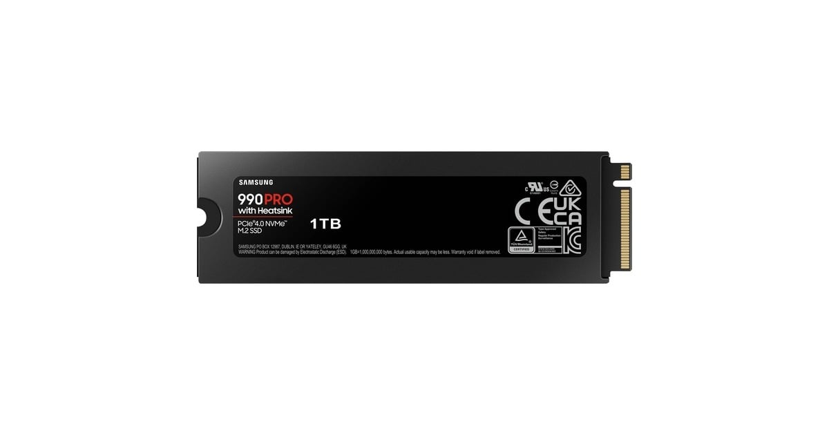 SAMSUNG990 PRO Heatsink 1 TB SSD  (PCIe 4.0 x4, NVMe 2, M.2 2280, RGB leds)