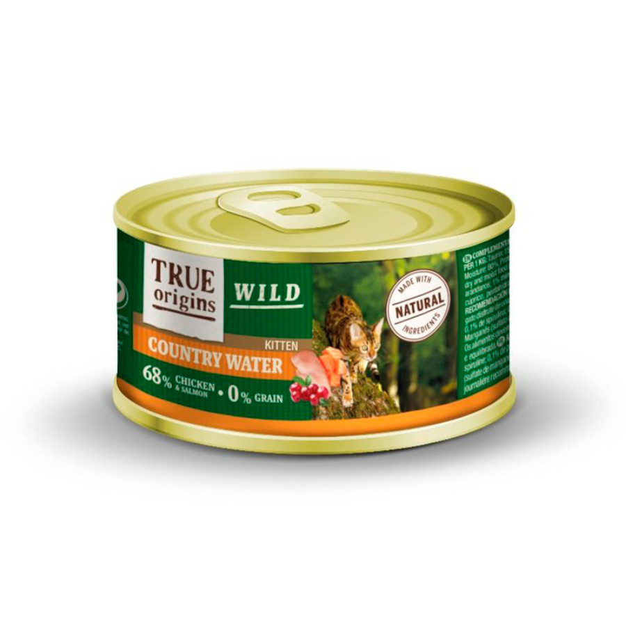 100 g de True Origins Wild Kitten Country Water Frango e Salmão enlatados