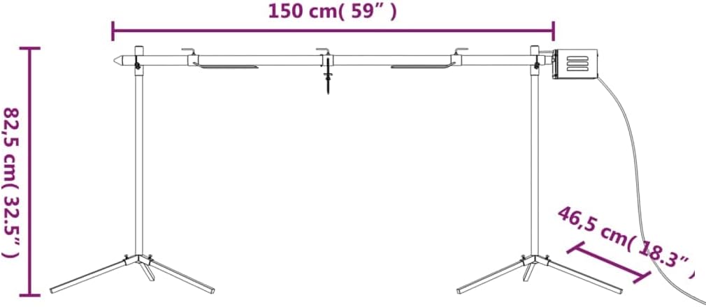 vidaXL Barbecue Automatique et Moteur Acier Inoxydable 150x46,5x82,5cm, Gril, Gril Fumeur, Gril extérieur, Gril à Charbon de Bois, Gril électrique