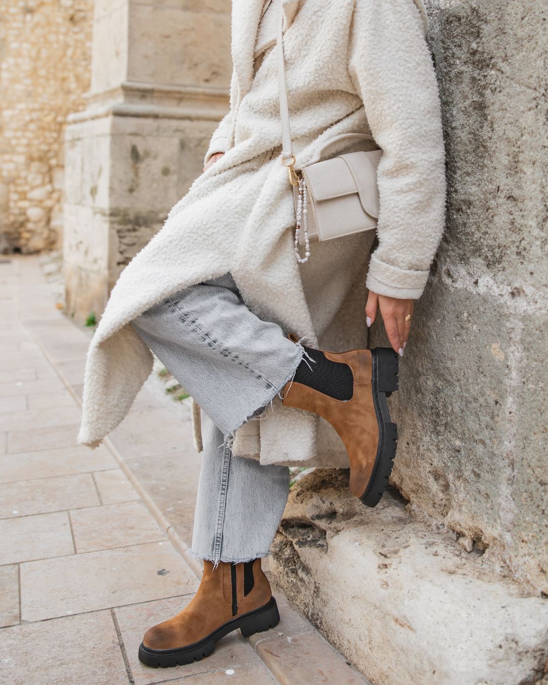 Bottines femme camel suédine - Paule