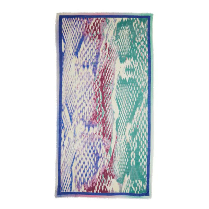 Becksöndergaard Foulard Serpentine Laine et Soie | Bleu