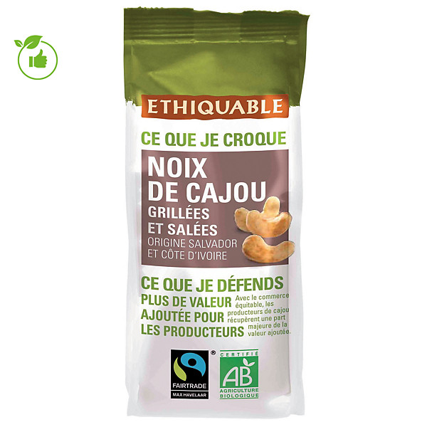 Noix de cajou Ethiquable, paquet de 125 g